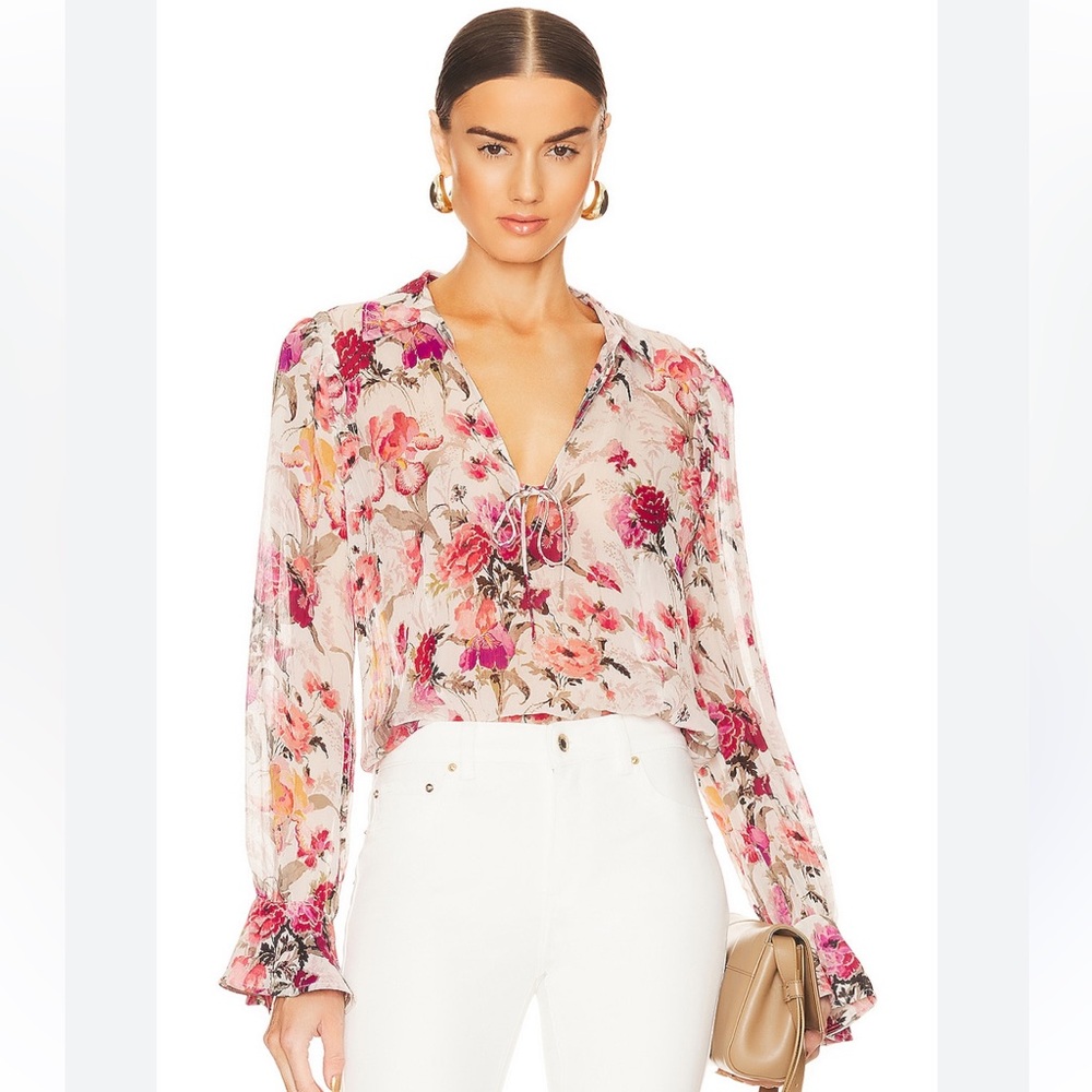 Paige Revolve Marsha Shirt on Antique White M NWT
